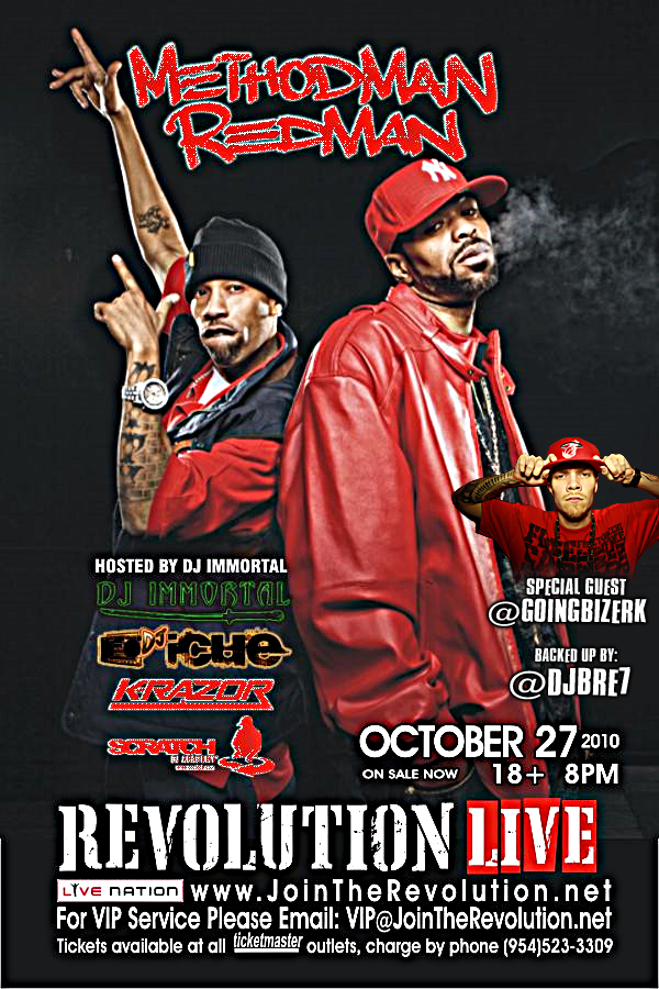 Method Man and Redman Concert, Meth & Red, Method Man live at revolution, Bizerk, 8&9 Clothing