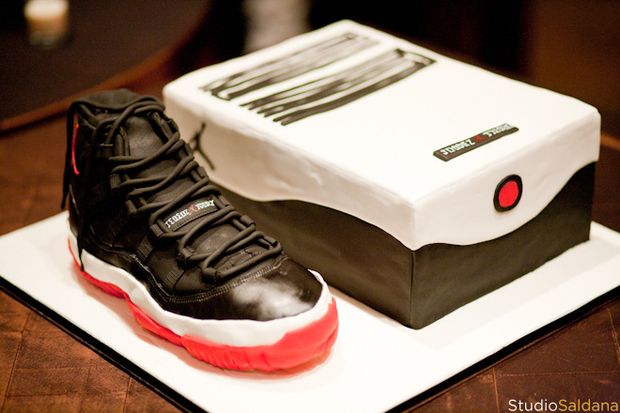 LV supreme with Air Jordan 1 Bred shoe cake.