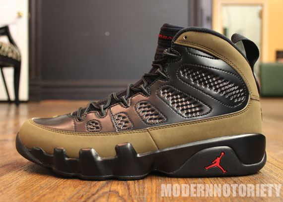 Air Jordan 9 Retro Olive Release Detailed Images 8 9 Clothing Co