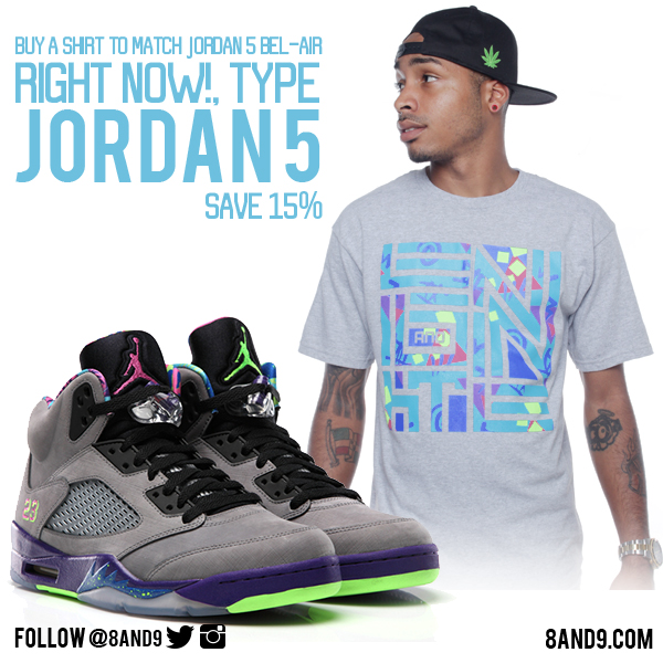 Jordan 5 Bel Air shirt – 8\u00269 Clothing Co.