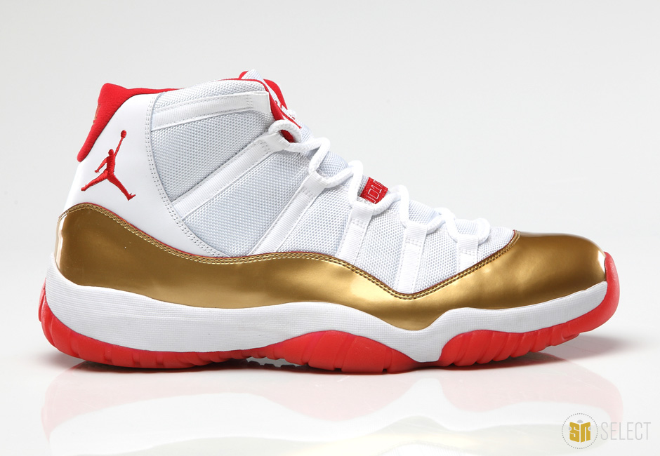 jordan 11 red and gold