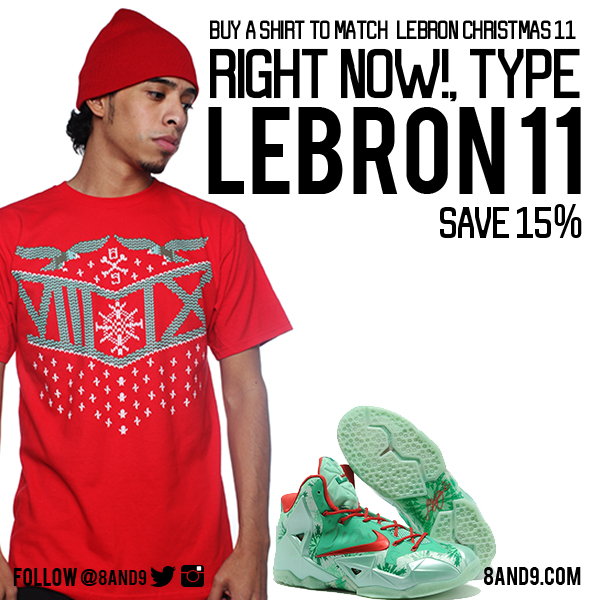 Lebron 11 Christmas Shirt 8 9 Clothing Co